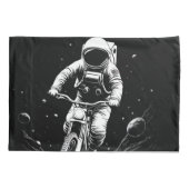 Housse D'oreillers Aventure spatiale de vélo d'astronaute cosmique (Dos)