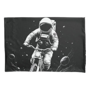 Housse D'oreillers Aventure spatiale de vélo d'astronaute cosmique