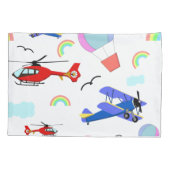 Housse D'oreillers Avions, hélicoptères et ballons (Dos)