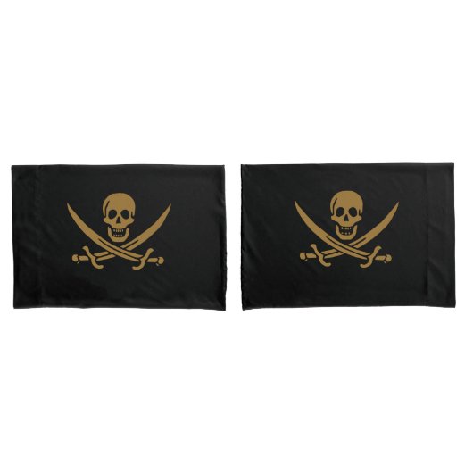 Housse D'oreillers Aztec Gold Crâne et cutlass Pirate Calico Jack (devant-Set)