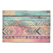 Housse D'oreillers Aztec Sud-Ouest Bleu Et Tribal Rose (Dos-gauche)