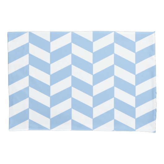 Housse D'oreillers Baby Blue Herringbone (devant-gauche)