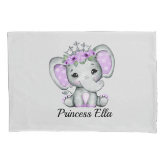 Housse D'oreillers Baby Elephant avec fleurs Baby