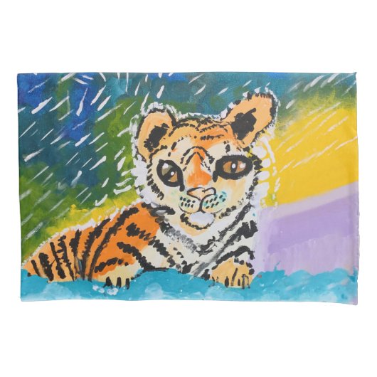 Housse D'oreillers Baby Tiger "Art by Kids" (devant)