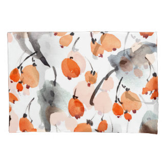 Housse D'oreillers Baies, aquarelle feuille, illustration d'encre, co