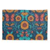 Housse D'oreillers Baies Art Nouveau en bleu et jaune (Dos)