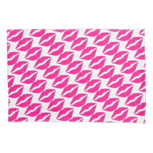 Housse D'oreillers Baisers rose blanc mignon motif cravate Coque-Mate