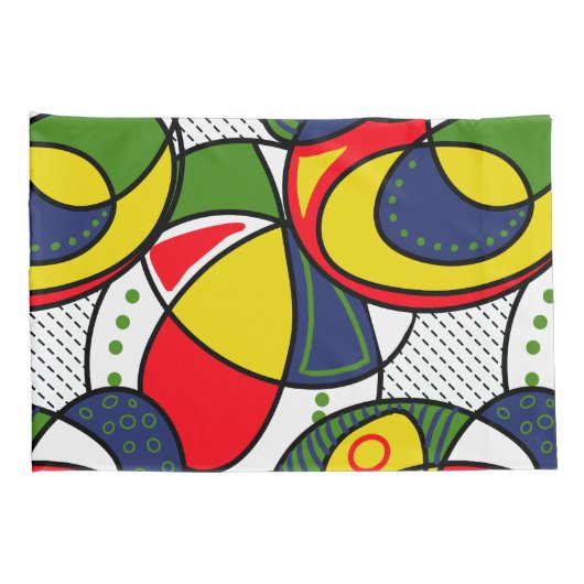 Housse D'oreillers Bal de plage rouge jaune bleu vert (Dos-Droit)