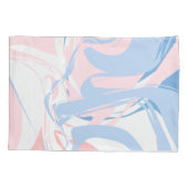 Housse D'oreillers Balayage bleu blanc en marbre rose (Dos)