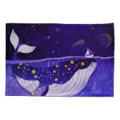 Housse D'oreillers Baleine magique : Nuit Océanique Noire (Dos)