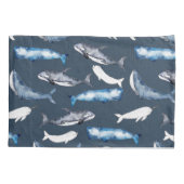 Housse D'oreillers Baleines aquarelles (Dos-gauche)