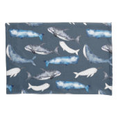 Housse D'oreillers Baleines aquarelles (devant-gauche)