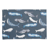 Housse D'oreillers Baleines aquarelles (devant-Droit)