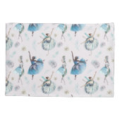 Housse D'oreillers Ballerinas Bleues Exquises sur Blush (Dos)