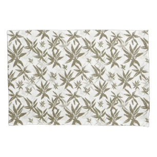 Housse D'oreillers Bambou sur voiles blancs - motif de surface transp