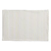 Housse D'oreillers Bande de cueillette beige et blanche (Dos)