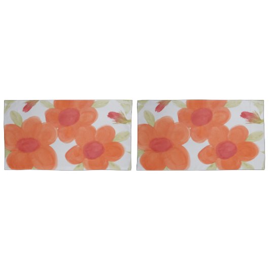 Housse D'oreillers Bande florale (devant-Set)