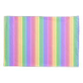 Housse D'oreillers Bandes arc-en-ciel pastel (Dos)