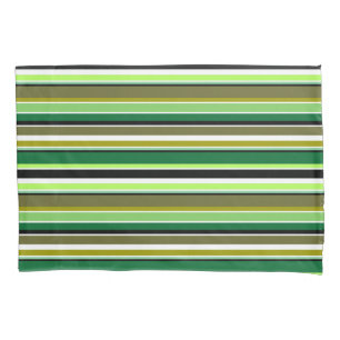 Housse D'oreillers Bandes blanches vert mignonne