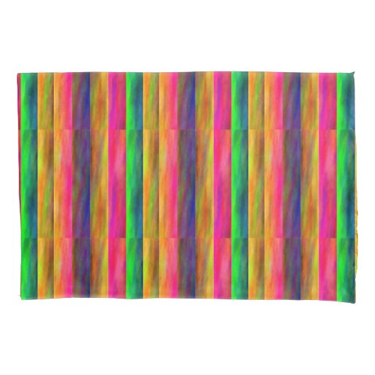 Housse D'oreillers bandes colorées (devant-gauche)