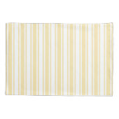Housse D'oreillers Bandes de bonbons jaune pâle et blanc (Dos)