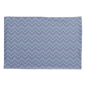 Housse D'oreillers Bandes de zigzag gris bleu (Dos)