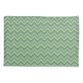 Housse D'oreillers Bandes de zigzag vert olive (Dos)