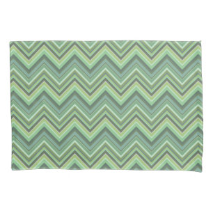 Housse D'oreillers Bandes de zigzag vert olive