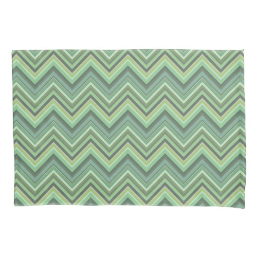 Housse D'oreillers Bandes de zigzag vert olive (devant)