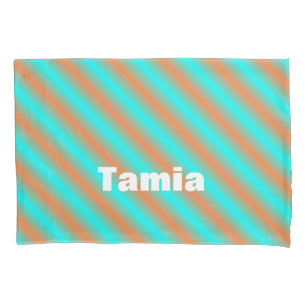 Housse D'oreillers Bandes diagonales orange et bleu