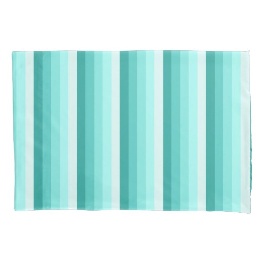 Housse D'oreillers Bandes d'ombre turquoise (devant)