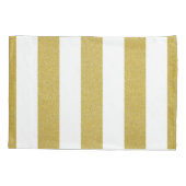 Housse D'oreillers Bandes d'or, Blancs, Motif rayé (Dos)