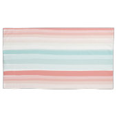 Housse D'oreillers Bandes estivales en corail et turquoise (devant-gauche)