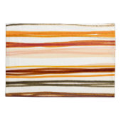 Housse D'oreillers Bandes géométriques, aquarelle orange (Dos)