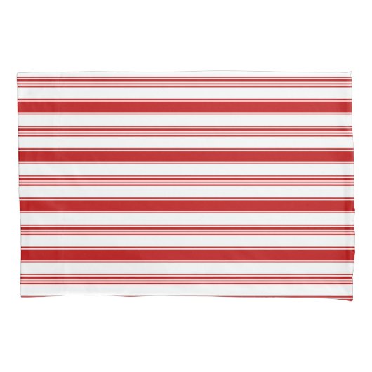 Housse D'oreillers Bandes horizontales rouges (à grande échelle) (devant-gauche)