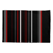Housse D'oreillers Bandes noires rouges et blanches (Dos)