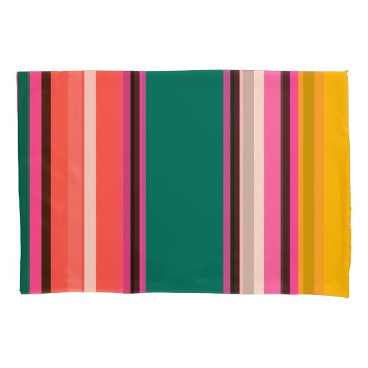 Housse D'oreillers Bandes rétro colorées, arrière - plan abstrait (devant)