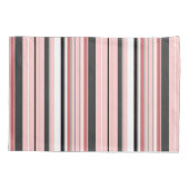 Housse D'oreillers Bandes roses gris mignonnes (Dos-gauche)