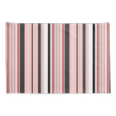 Housse D'oreillers Bandes roses gris mignonnes (Dos-Droit)