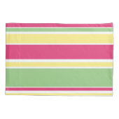 Housse D'oreillers Bandes roses, vertes et jaunes (Dos)