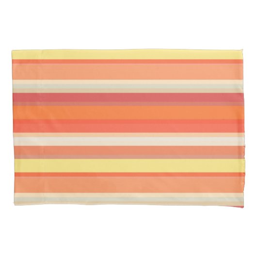 Housse D'oreillers Bandes rouges mignonnes orange (devant-gauche)