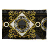 Housse D'oreillers Baroque d'or : frontière noire grecque (Dos)