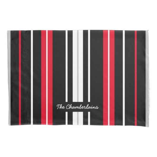 Housse D'oreillers Basique et simple rouge blanc et noir (devant)