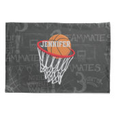 Housse D'oreillers Basket-ball et hoop personnalisés en tableau noir (Dos)