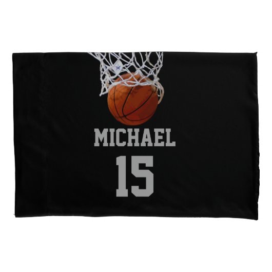 Housse D'oreillers Basket-ball Votre nom (devant)