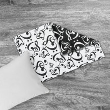 Bass Treble Clef Hearts Music Notes Motif