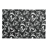 Housse D'oreillers Bass Treble Clef Hearts Music Notes Motif (Dos)