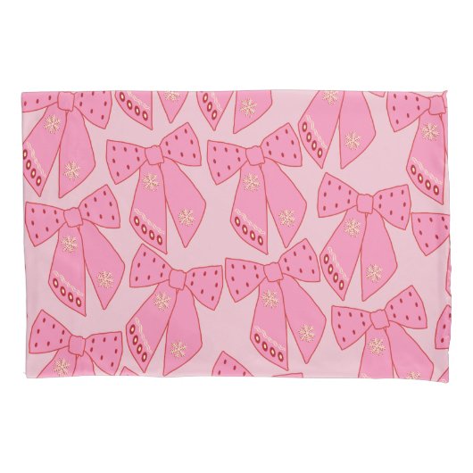 Housse D'oreillers Basses de Noël roses (devant)