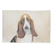 Housse D'oreillers Basset Hound Peinture - Cute Original Chien Art (Dos)