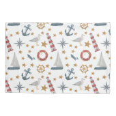 Housse D'oreillers Bateau à voile Rose Ancre marine (Dos)